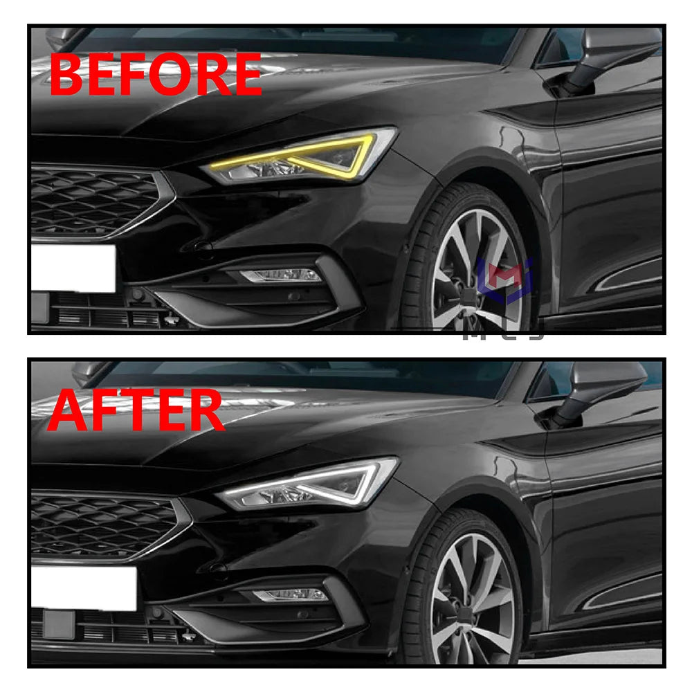 Angel Eye Headlight Light Guide Tube Strip DRL Daytime Running Light Bar For SEAT LEON 2021-2023 Auto