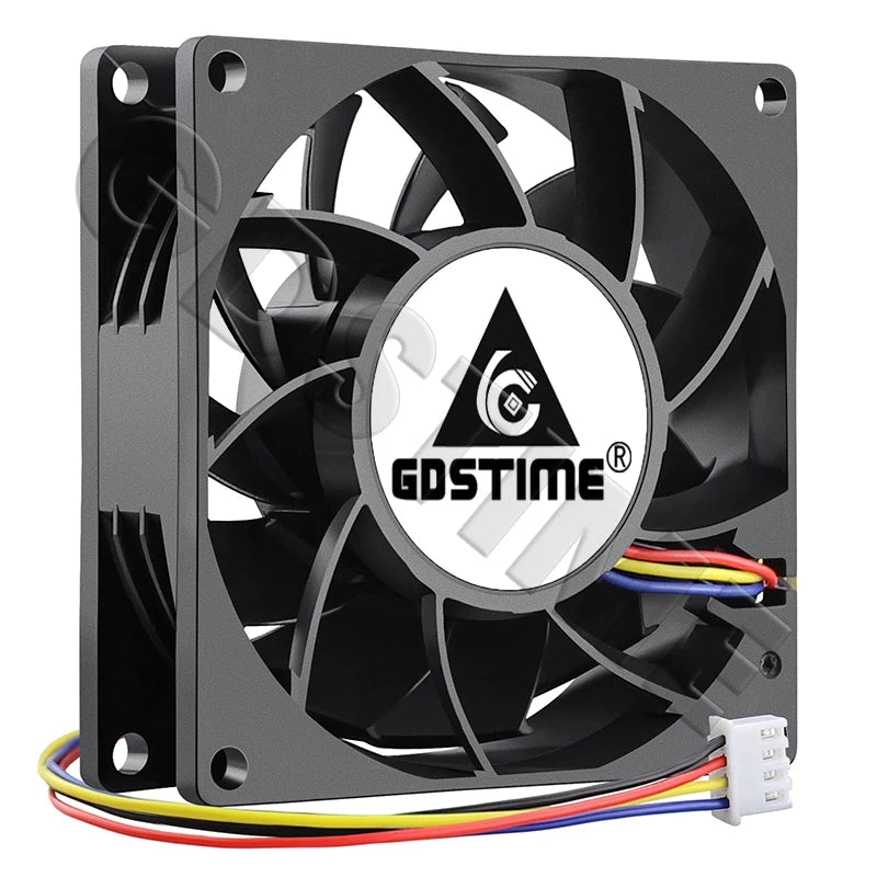 Gdstime DC 5V 12V 24V Fan 80mm 25mm PC CPU Cabinet Cooler Fa