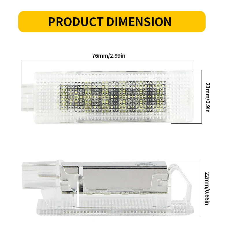 2Pcs Compartment Light Interior Lugga For Fiat 500 500X Dobl