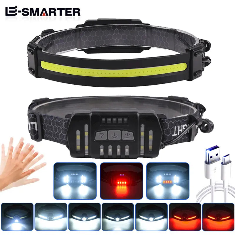 Telescopic Zoomable Head Flashlight LED Induction Headlights
