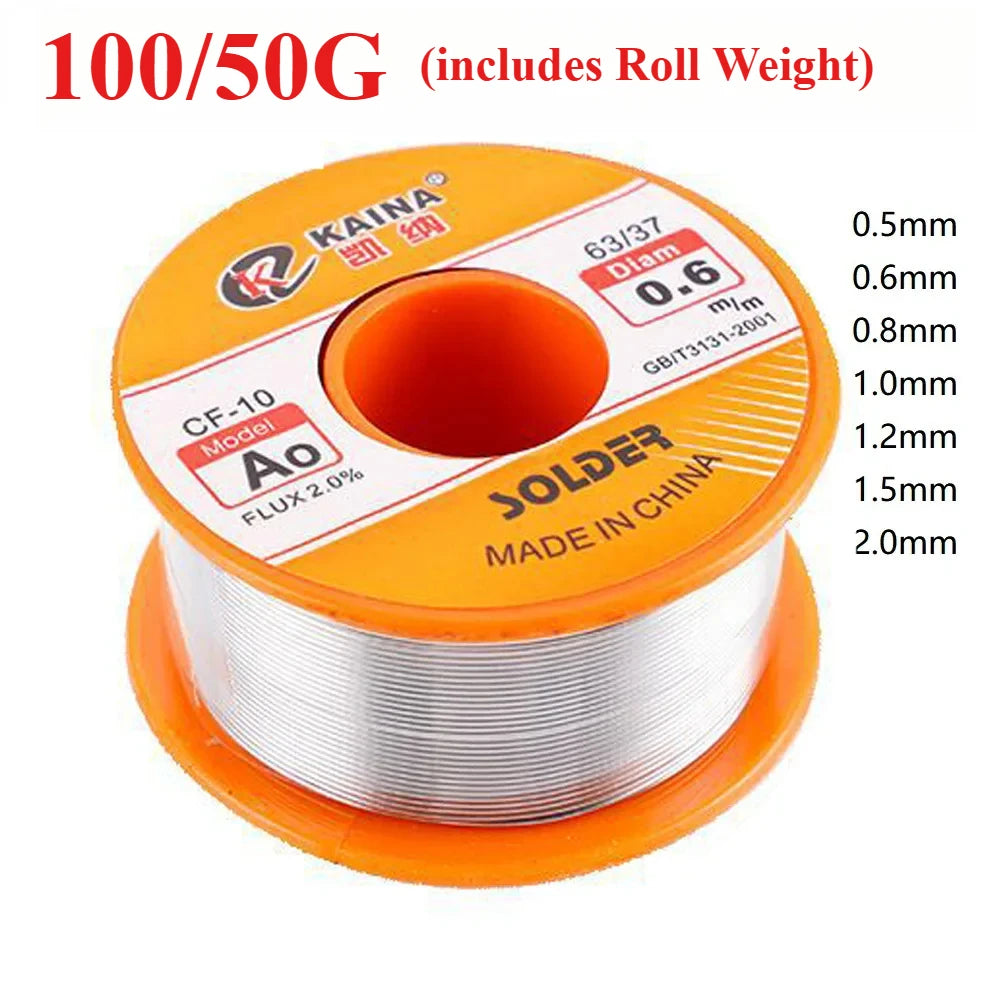 50/100g 0.5mm-2mm No-clean Rosin Core Solder Tin Wire Reel 6