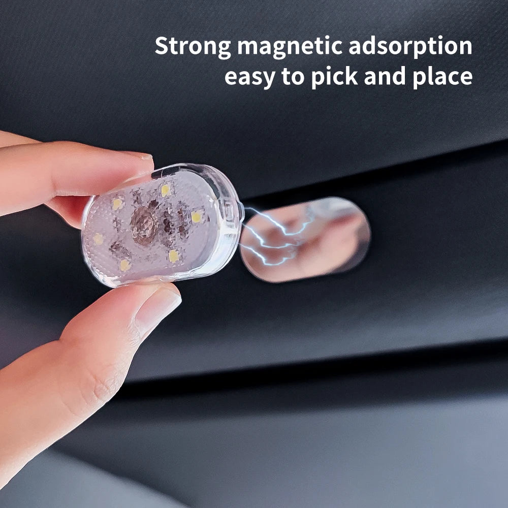 1/2pcs Multi Color Car Light Wireless LED Touch Light Roof C