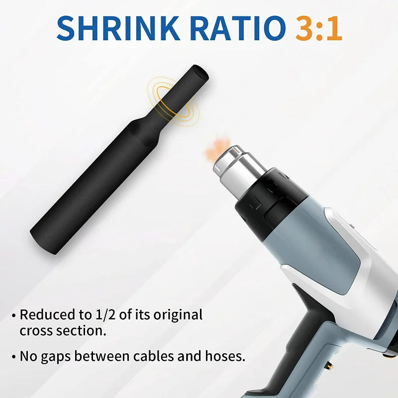 300Pcs Heat Shrink Tubing Kit Shrink Ratio 3 1 with Glue Wat
