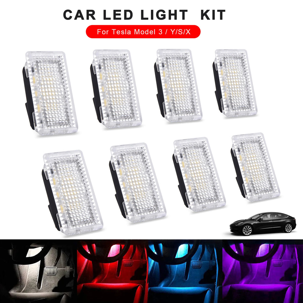 2/4/8pcs LED Car Light Bulbs Kit Trunk Frunk Door Puddle Lig