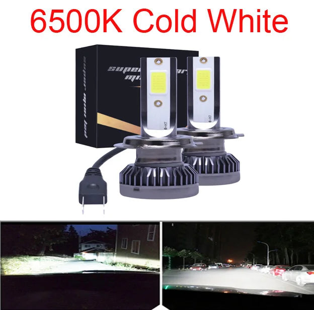 2Pcs H7 Car Headlight Bulbs LED 12000LM 80W Mini H1 H4 H8 H9 H11 Headlamps Kit 9005 HB3 9006 HB4 Auto Fog Lamps 6000K 12V Light