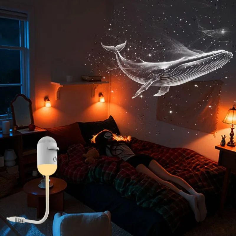 2-in-1 Mini Galaxy Star Projector Night Light USB 360 Rotati
