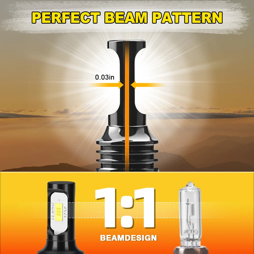 2Pcs LED Lamps 3-PINS LED Headlight Bulb 6000K 90W 34901-HR3