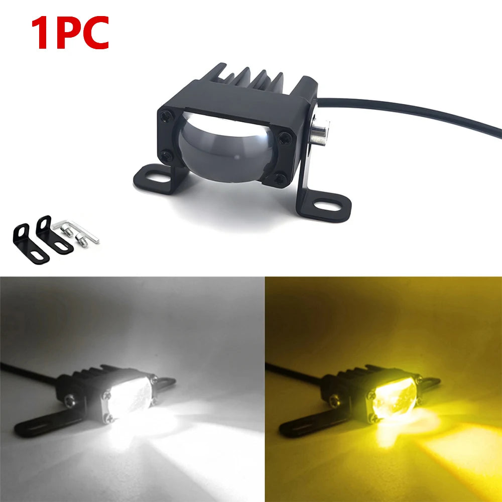 Mini LED Headlight Bumper Fog Lamps Projector Lens Car Grill Light Work Light Auxiliary Driving Lights for Car Motorcycle