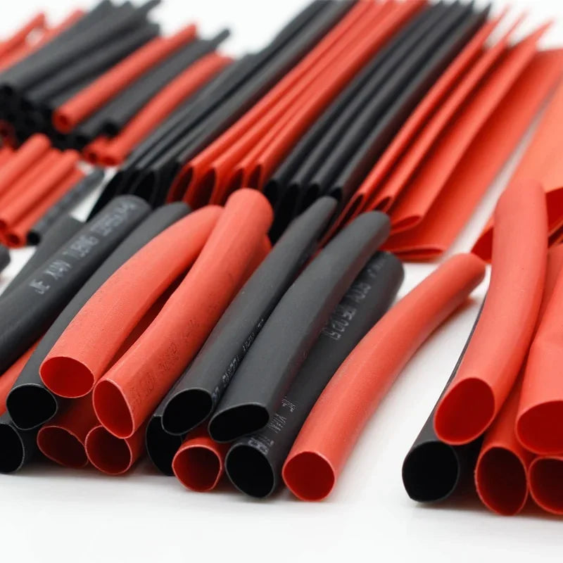 127PCS Heat Shrink Tubing Set for Car Cables - Black & Red 2