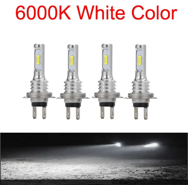 4PCS H7 LED H4 Headlight Bulbs High Low Beam 6000K White Lights Car Fog Lights Auto DRL H11 CSP Chips 12V 24V 80W 3000K 4300K