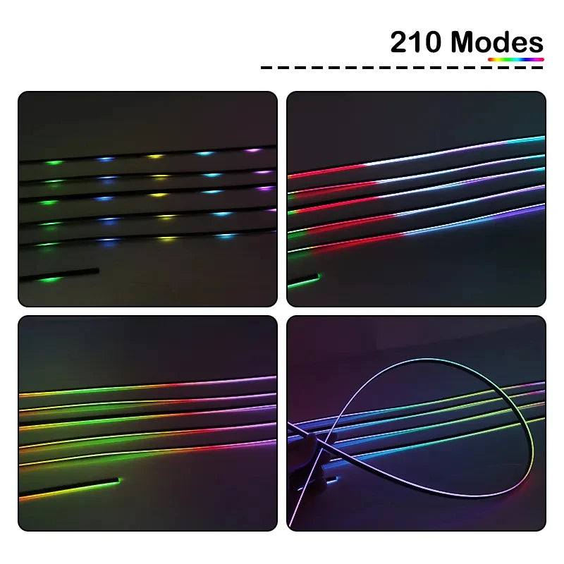 22 In 1 Full Color Streamer Car Ambient Lights RGB 64 Color 