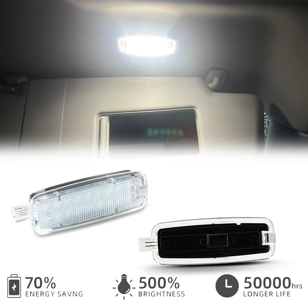 2Pcs LED Interior Sun Visor Vanity Mirror Light Car Front Do