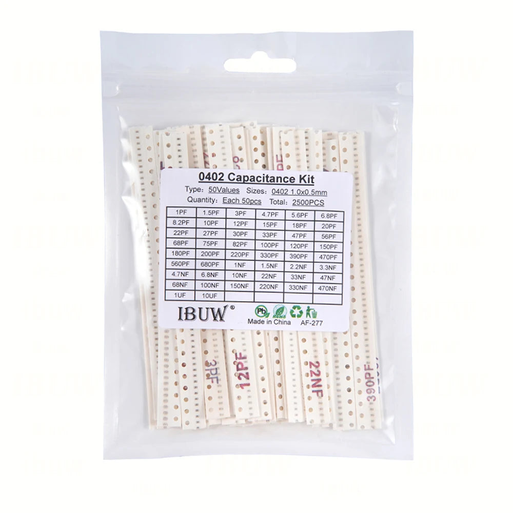 2500pcs 0402 0603 0805 SMD Ceramic Capacitor Assorted Kit 50