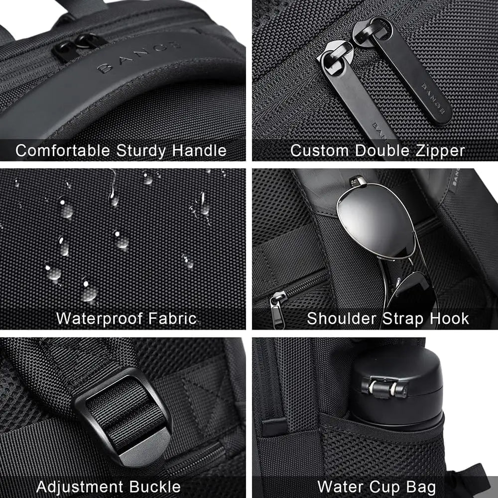 BANGE Lightweight 15.6 inch Laptop Backpack Waterproof USB C