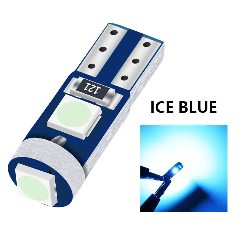 10Pcs T5 Led Bulb Canbus W3W 74 286 W1.2W Super Bright Car Interior Lights Auto Dashboard Lamp Warning Indicator Instrument 12V