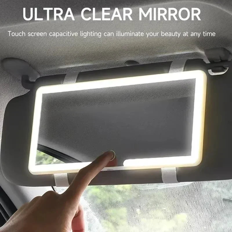 Car Interior Makeup Mirrors Sun Visor Plate LED Mirror for G