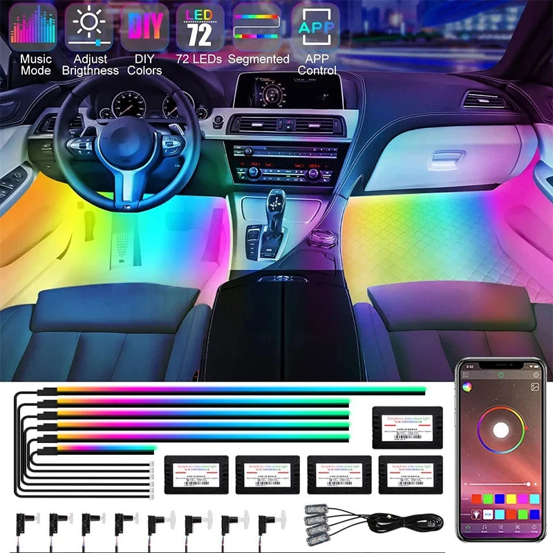 Universal HC22 Neon Car Ambient Lights RGB 64 Color Universa