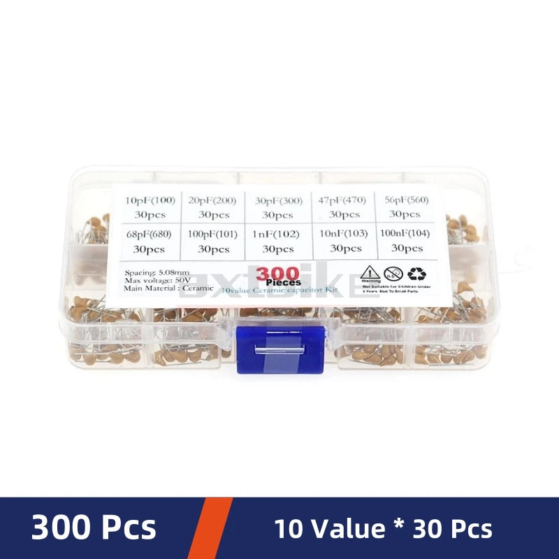 180/300/480/500PCS Monolithic Ceramic Capacitor Kits 10pF - 