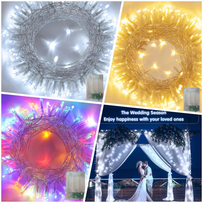 1/3/4/10M LED Fairy Garland Light Battery Powered Outdoor Wa