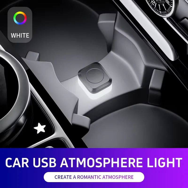 1pc Car USB Led Light mood lamp Plug Play Universal LED inte