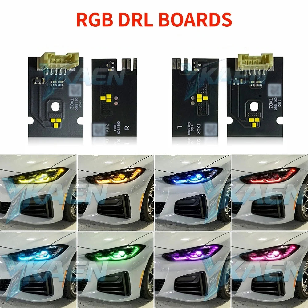 DRL LED Boards For 2021-2024 BMW M3 M4 G22 G23 G26 G80 G82 G83 Headlight Daytime Running Lights RGB