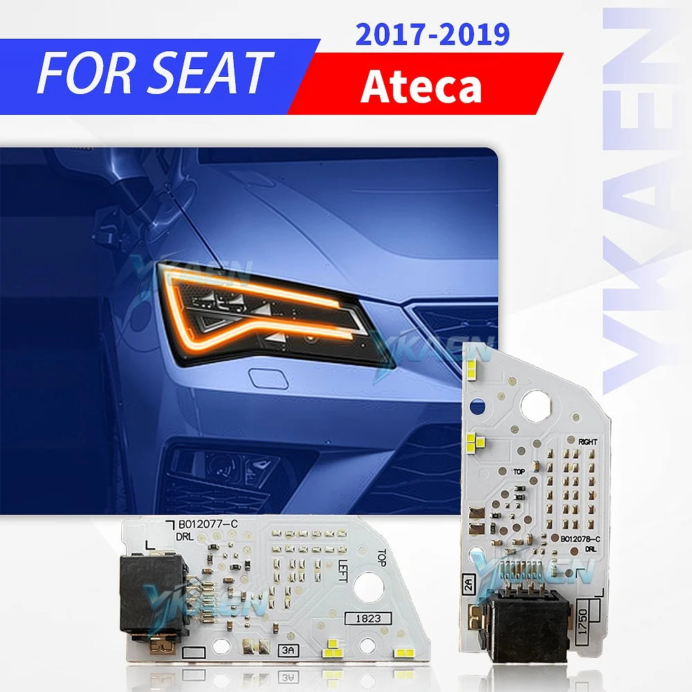 Angel Eyes DRL Boards For SEAT Ateca 2016-2019 Daytime Running Light Turn Signal Chip Module Red Blue Amber