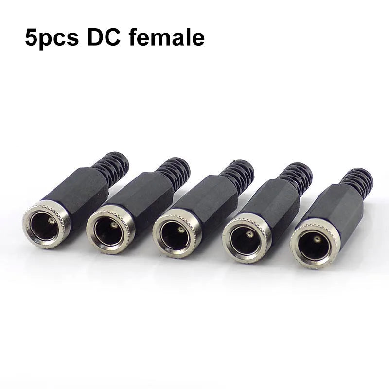 5pcs 10pcs DC female male Power Plug 5.5mm x 2.1mm Male Female Jack Socket Adapter Connectors Set For DIY Projects Connector