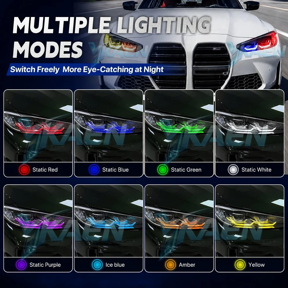 DRL LED Boards For 2021-2024 BMW M3 M4 G22 G23 G26 G80 G82 G83 Headlight Daytime Running Lights RGB