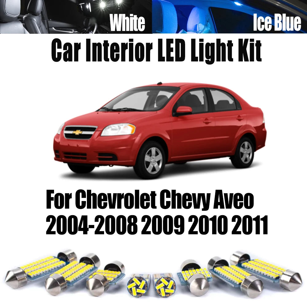 11-Piece LED Interior Light Kit for Chevrolet 2004-2008 - Canbus Error-Free Interior Bulbs