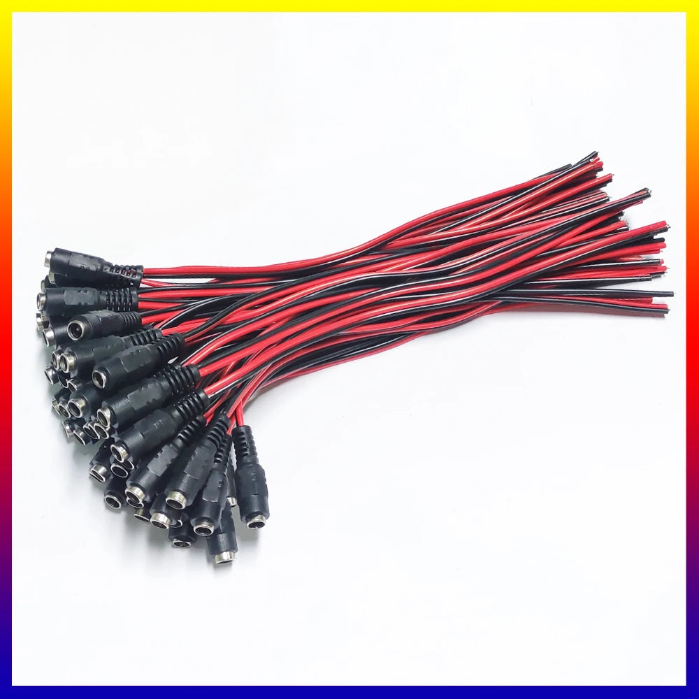 10pcs/Lot Male Female Plug DC 12V Power Pigtail Cable Jack F