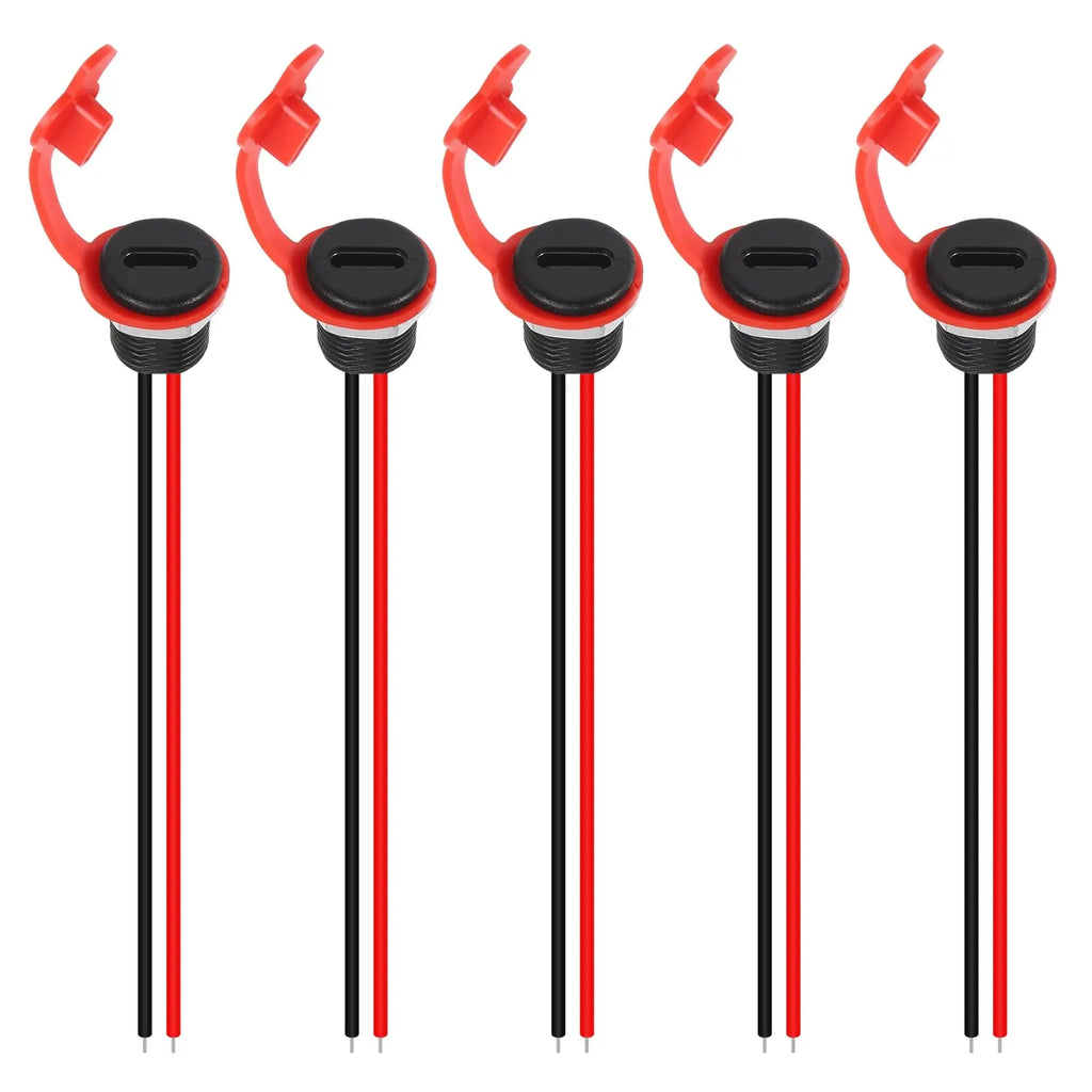 5pcs Type-C Female 2Pin USB Connector Type-C Waterproof with Female Socket Fast Charging Jack Charging Port USB-C Charger Plug