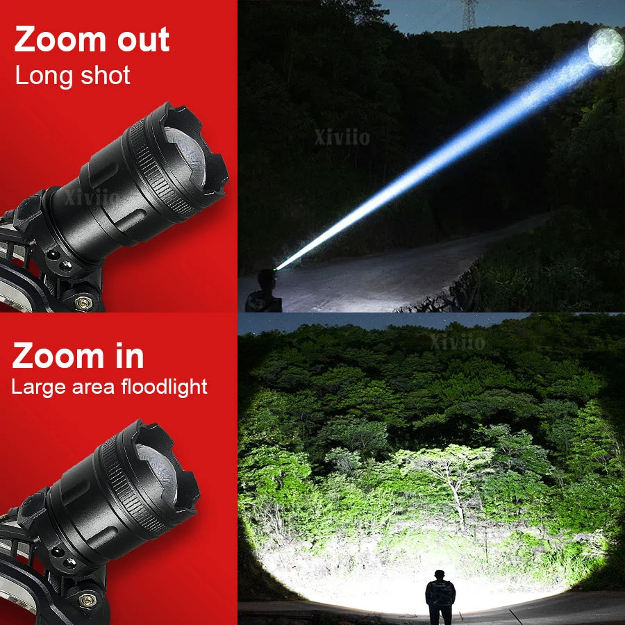 NEW 4core Super Bright LED Headlamp Red/Purple/Blue/White Fi