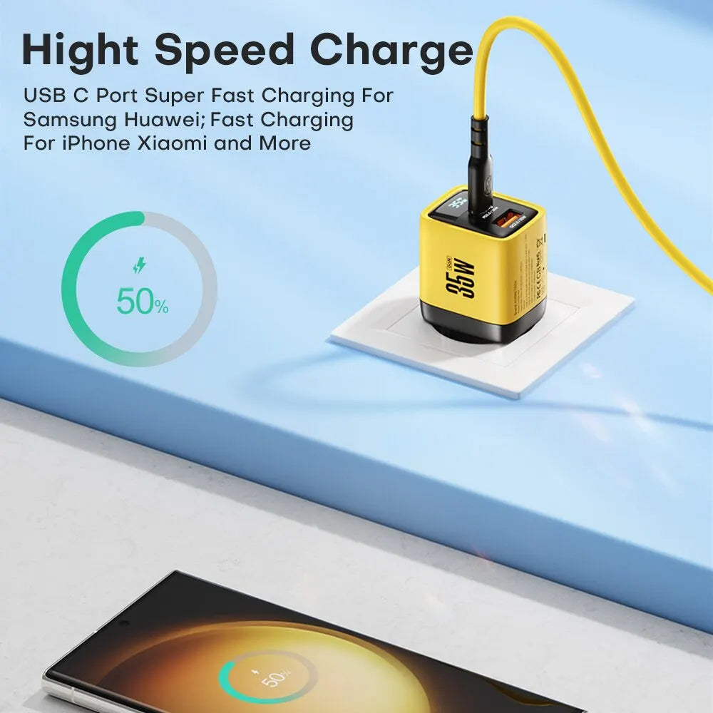 ASOMETECH 35W GaN Charger LED Display QC3.0 30W 25W PD PPS Q