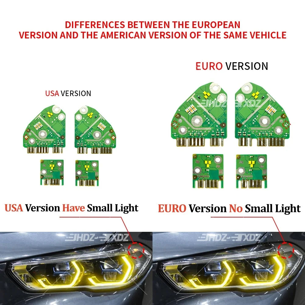 Angel Eye DRL LED Chips Lightsource For BMW G05 G06 X5 X6 F95 F96 2019-2022 Non-RGB Laser Headlight Daytime