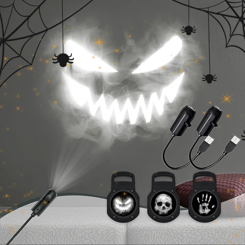 Halloween USB Projector Light Skull NightLight Ghost LED Lam