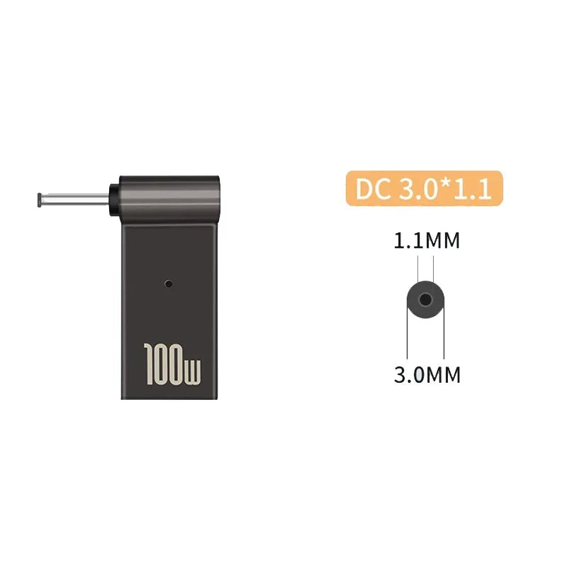 100W USB Type C Fast Charging Adapter Plug Connector Universal USB C Laptop Charger Converter for Dell Asus Hp Acer Lenovo