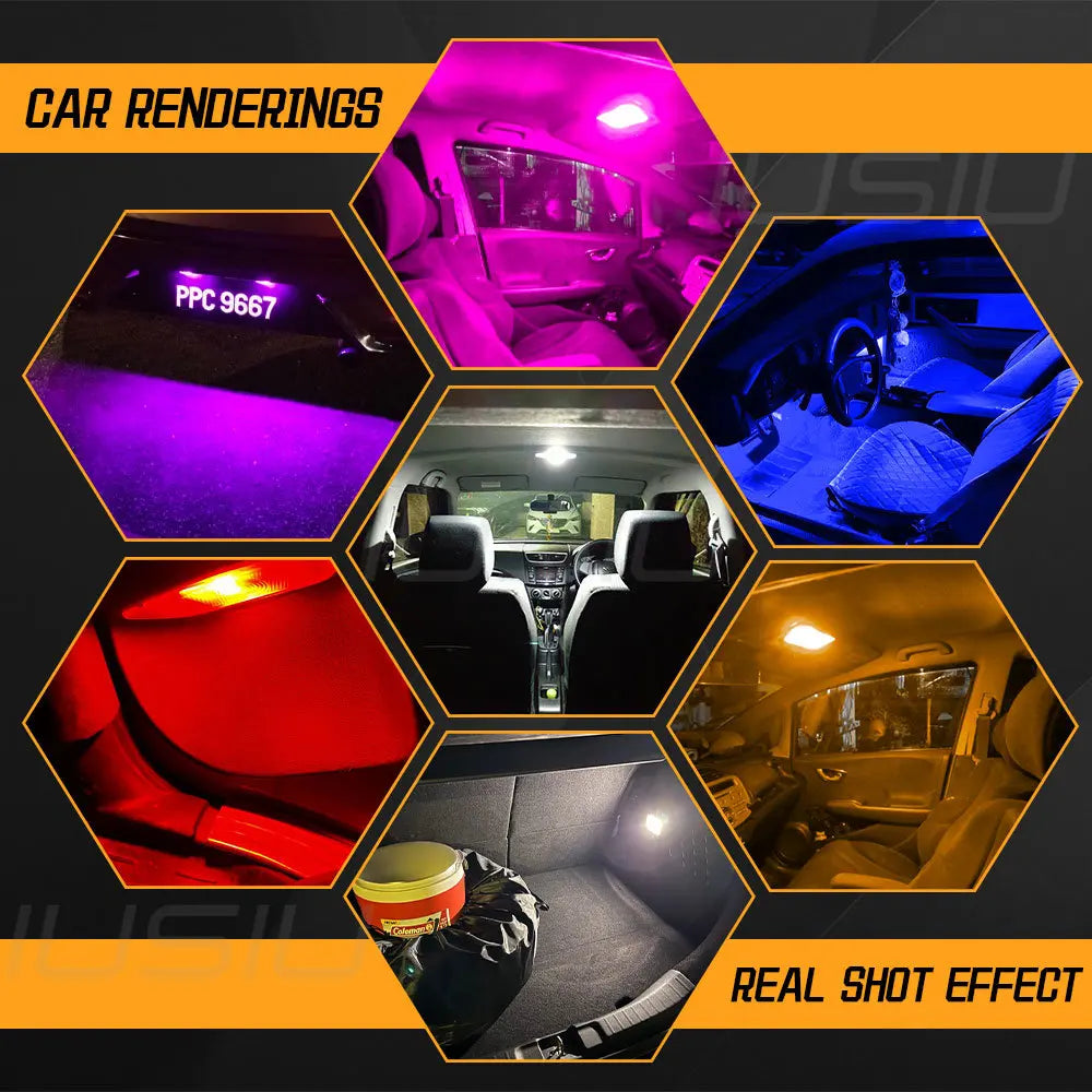 IUSIU 2PCS Car Interior Bulb C5W C10W T10 Led Dome Door BA9S