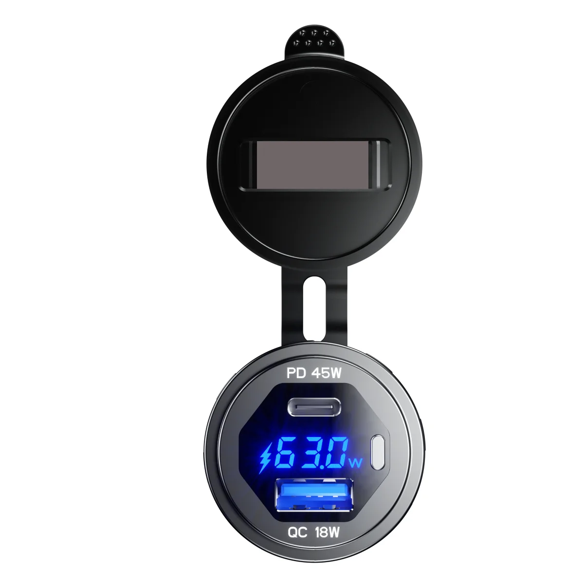 45W Type-C PD QC3.0 USB Car Charger Socket 12V 24V Fast Char