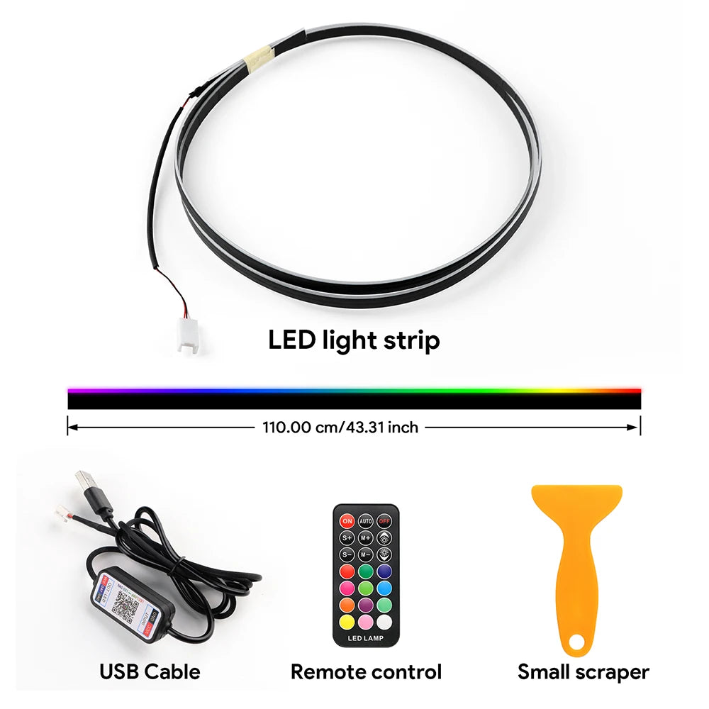 Car Universal LED Ambient Strip Light For Tesla Model 3 Y S 