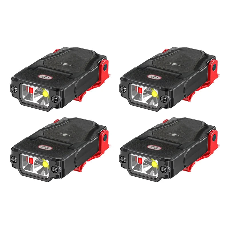 1-10PCS Mini Sensor LED Headlamp Hat Cap Clip Lights Rechargeable Head Torch Waterproof Headlight Flashlight for Camping Fishing