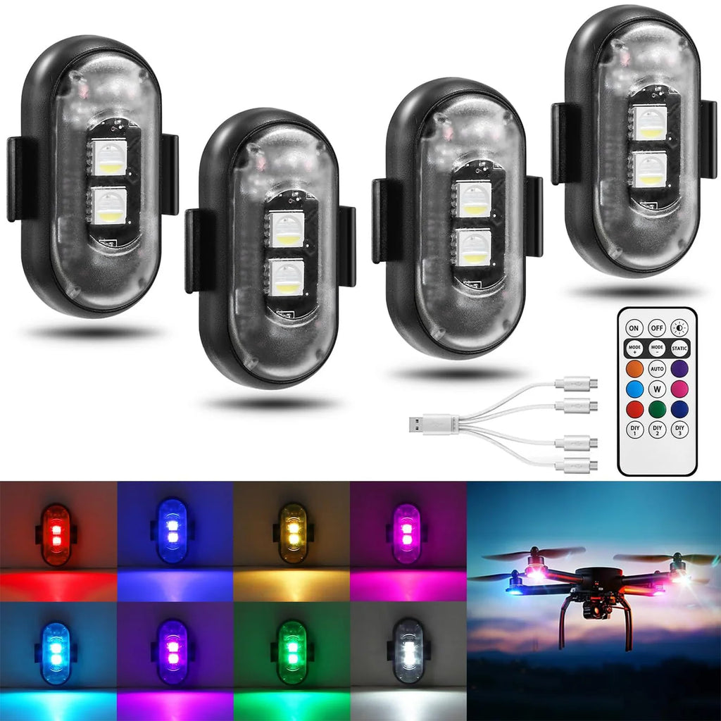 Wireless LED Strobe Lights with Remote Control 8 Colors Rech