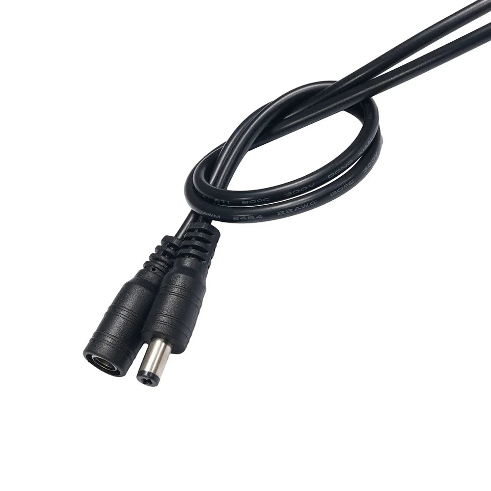 Black 15cm DC Cable 5.5 x 2.1mm DC Plug Jack Connector Wire 