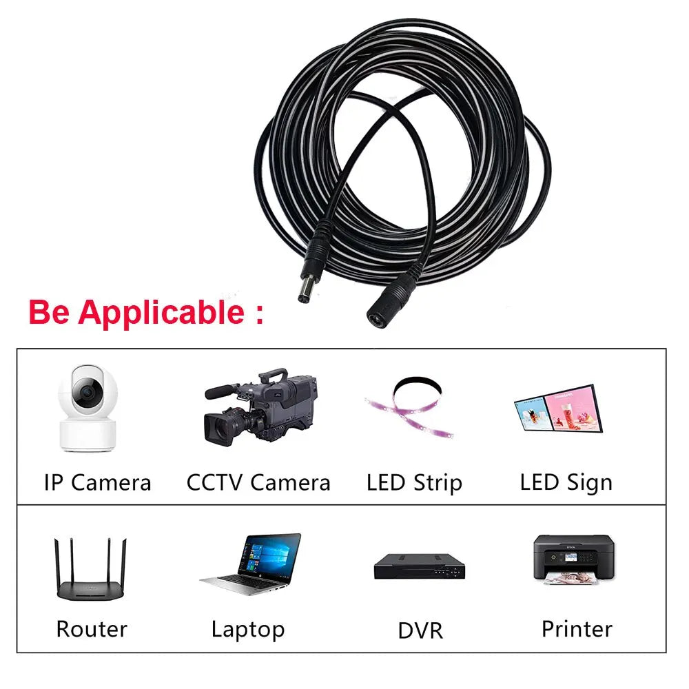 10M/ 5M 5.5mm 2.1mm DC Power Connector Extension Cord Jack A