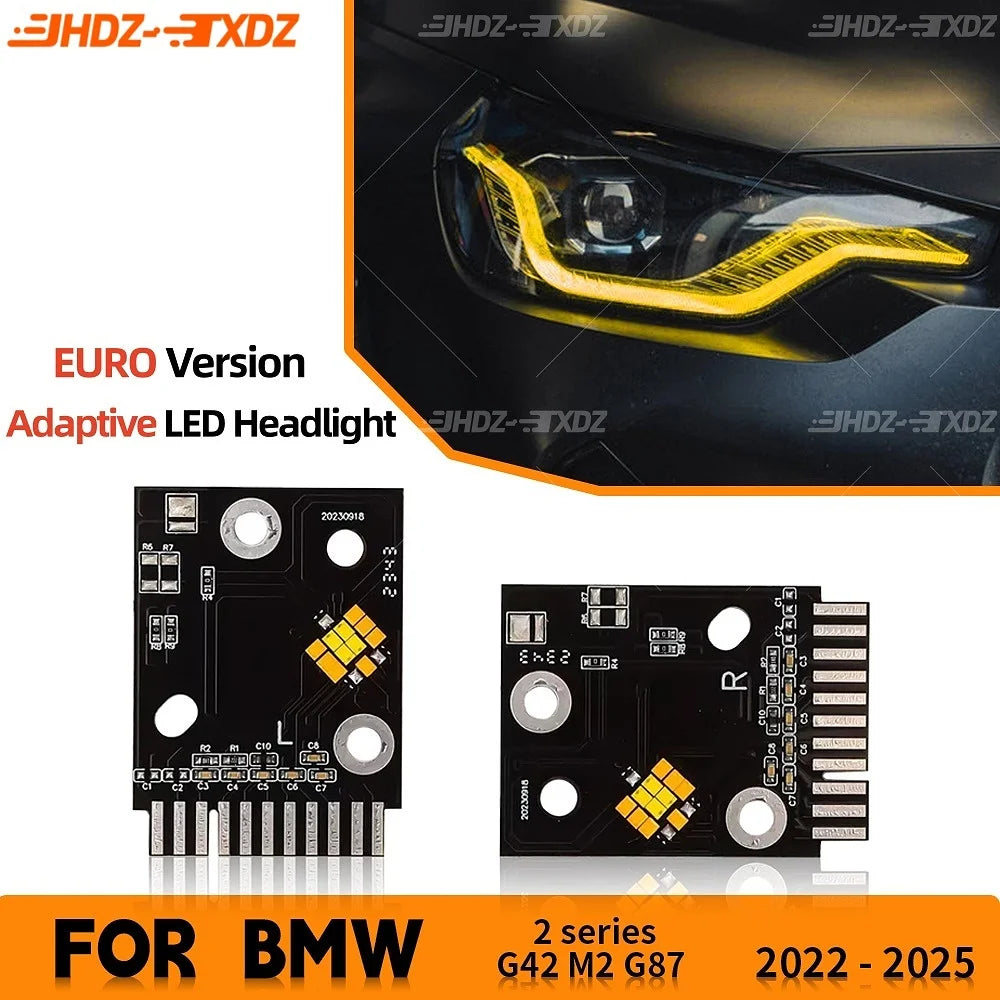 Angel Eyes DRL LED Boards For BMW 2 Series G42 M2 G87 2021-24 Adaptive LED Headlight Amber Blue Red Daytime
