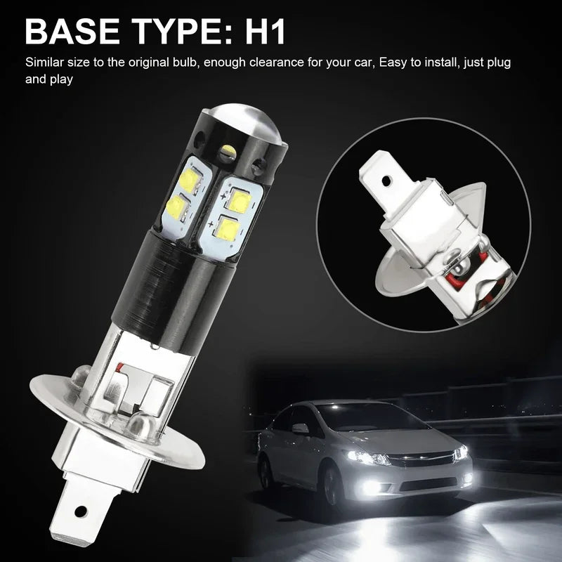 4Pcs H1 Super White LED Headlight Bulbs Kit High Low Beam Fo