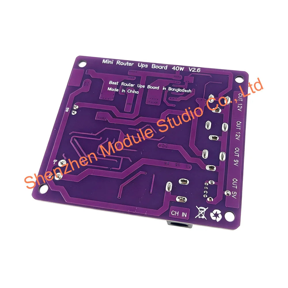 40W Battery Charging Board 4-Port Mini Router UPS Board 11.1