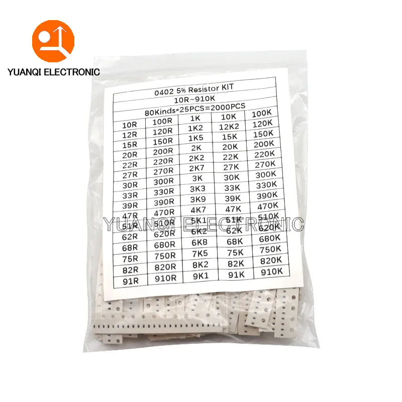 2000pcs 4000pcs 5% 0402 0603 0805 1206 SMD Chip Resistor Ass