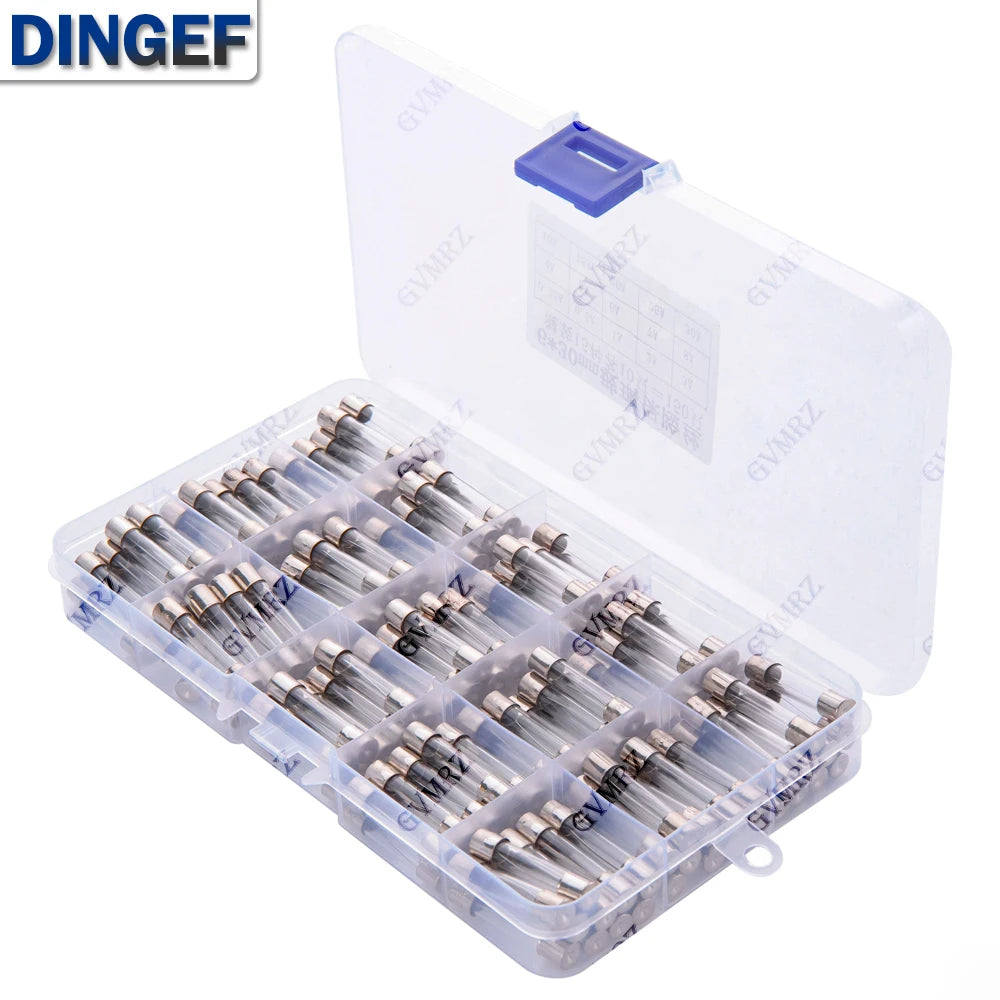 150PCS 15Values 6 30 Glass Tube Fuses Car Glass Tube Fuses A