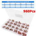 960PCS 24values Ceramic Capacitor Assortment Kit Capacitance