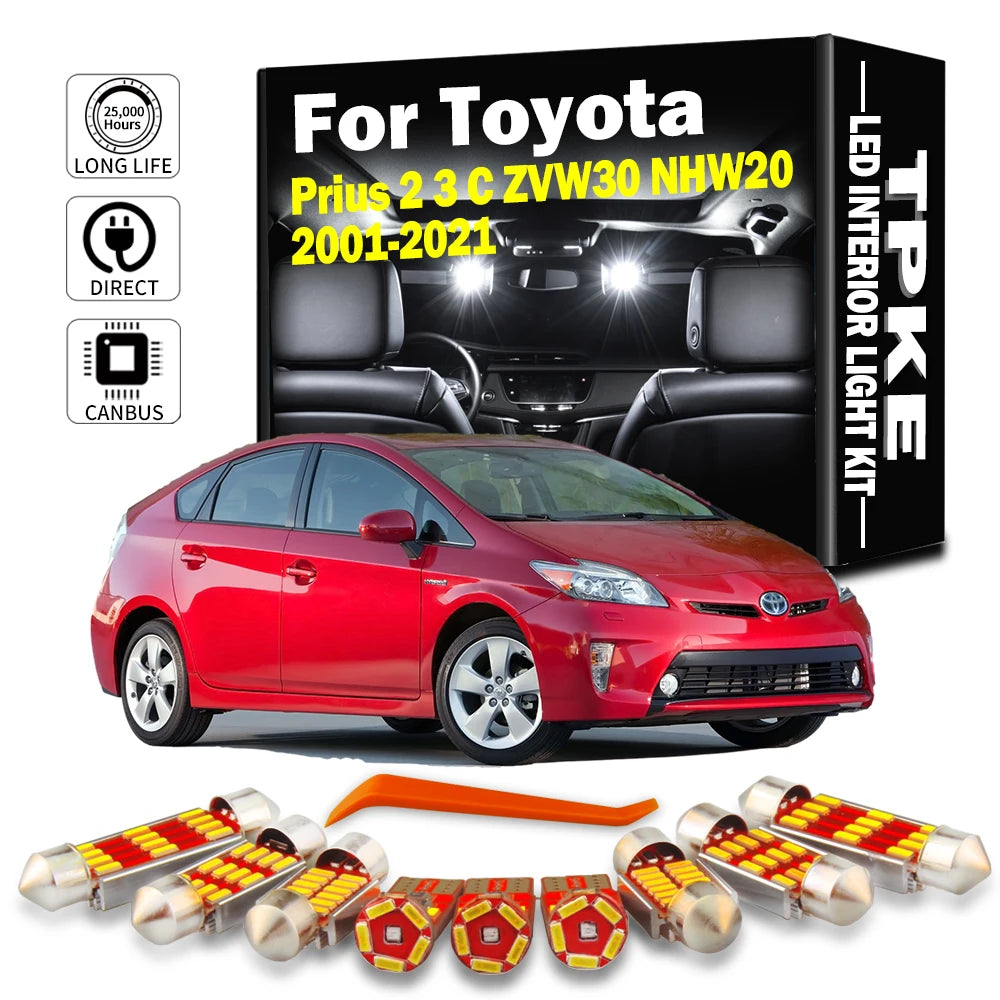 TPKE LED Interior Map Dome Light Kit For Toyota Prius 2 3 C 